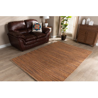 Baxton Studio Michigan-Terra-Rug Baxton Studio Michigan Modern and Contemporary Rust Handwoven Hemp Blend Area Rug